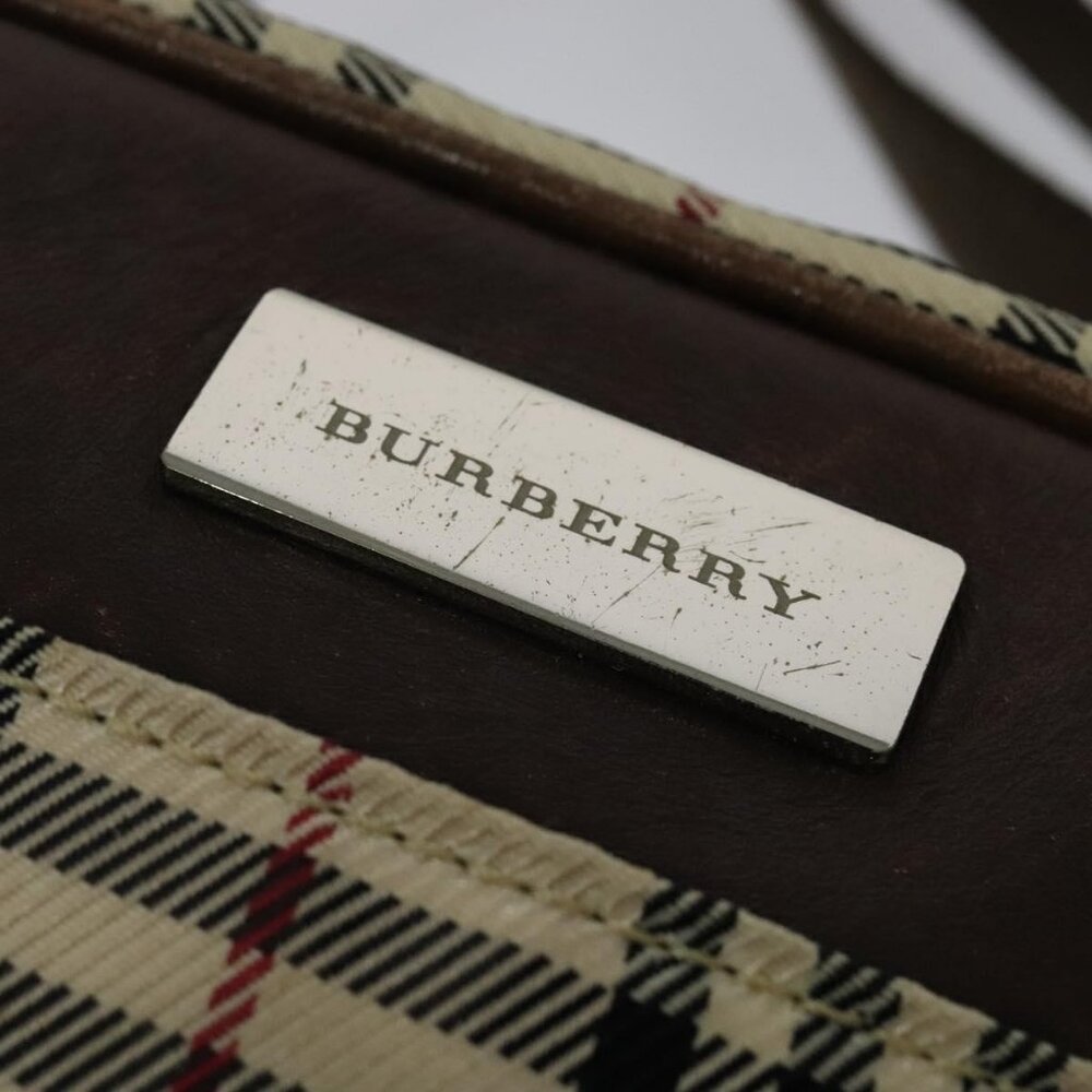 Authentic BURBERRY Nova Check Shoulder Bag Canvas Beige Silver - Picture 2 of 16